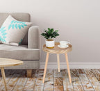 Small Side Table, Rattan Nightstand, Round End Boho Bedside Accent Mid-Century - Image 2