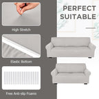 Peryiter 2 Pcs Sofa Covers Couch and Loveseat Covers Set Stretch Sofa Slipcover - Image 4