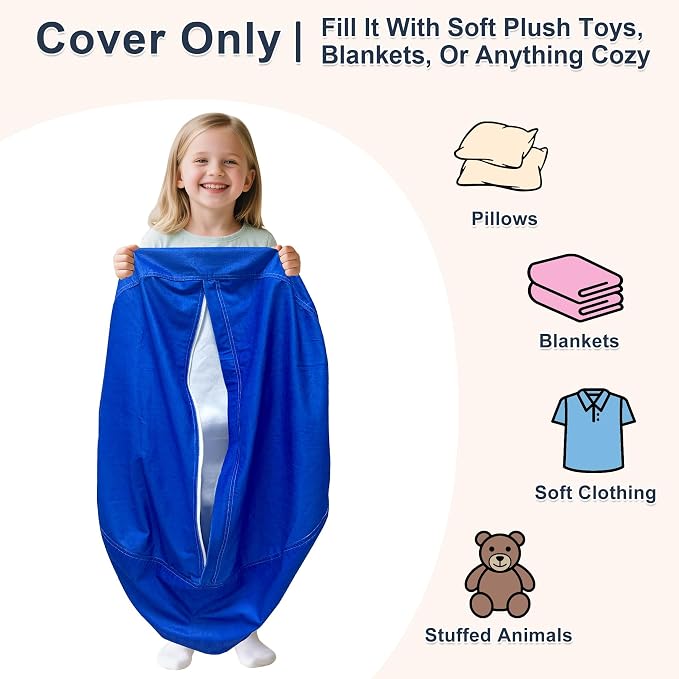 Lukeight Stuffed Animals Storage Bean Bag Chair Cover - Image 3
