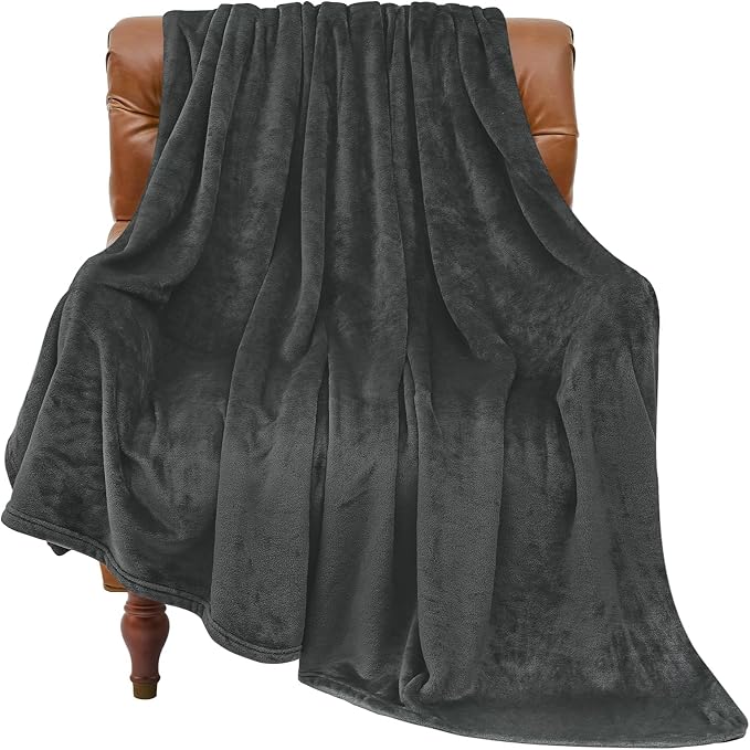 BEDELITE Fleece Blanket Soft Plush Twin Size Blanket Charcoal Grey 60"x80" | by BEDELITE