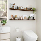 Floating Shelves for Wall, 48 inch Wood Floating Shelves Set of 2, Picture - Image 2