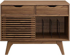 Modway Render Mid-Century Modern Vinyl Record Storage Display Cabinet, 37 Inch - Image 5