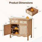 RoyalCraft Solid Wood Nightstand, Vintage Side Table - Image 2