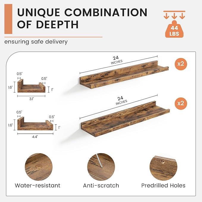 FLYJOE Floating Picture Ledge Shelves - Image 3