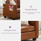 TYBOATLE Brown Sofa Couch Sectional Couches - Image 5