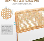 Zesthouse Natural Rattan Dining Chairs Set of 2, Olive Green Modern Kitchen - Image 4