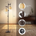Scenekoy 68" High Farmhouse Rustic Country Cottage Floor Lamp Tree Trunk Faux - Image 2