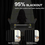 Black Blackout Curtains 138 Inches Long - Image 3