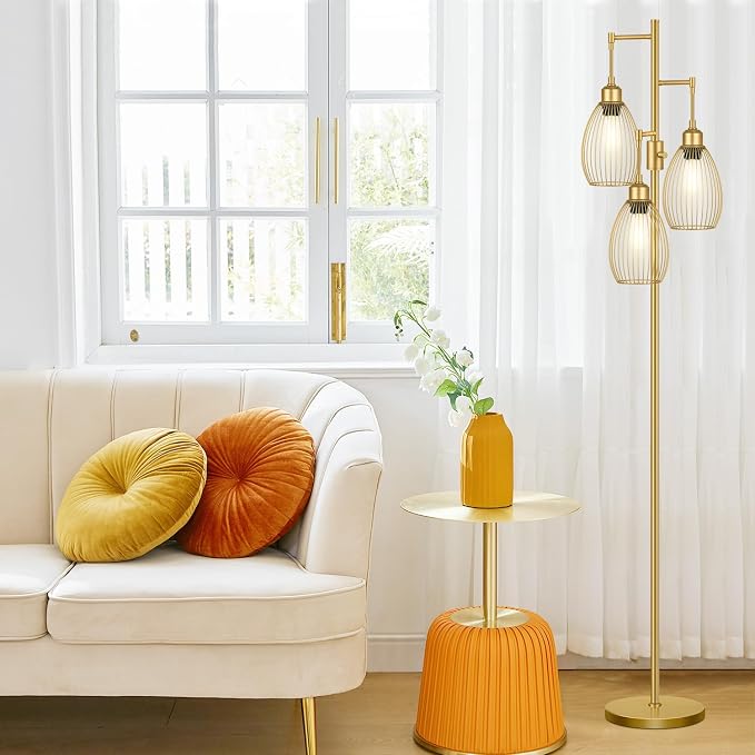 Dimmable Floor Lamp, 3 x 800LM LED Edison Bulbs Included, Farmhouse Industrial - Image 5