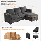 WUTUTUEE 83”Modular Convertible L Shaped Couch Set - Image 2