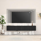 71” Floating TV Stand with LED Lights & Charging Station, Floating Media - Image 7