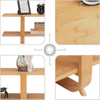 HollyHOME Bamboo TV Stand with Storage - Image 5