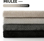 MIULEE Soft Decorative Chenille Pillow Covers Cream Grey 16x16 Pack of 4 | - Image 6