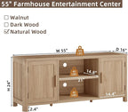 Joaxswe Farmhouse 55" Entertainment Center, Natural Oak Tv Stand - Image 2