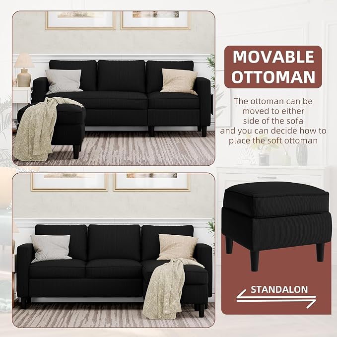 Nuturelly Modern Convertible Sectional Sofa Couch - Image 4
