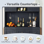 VilroCaz Farmhouse Freestanding Kitchen Pantry, Coffee Bar Cabinet Kitchen - Image 6