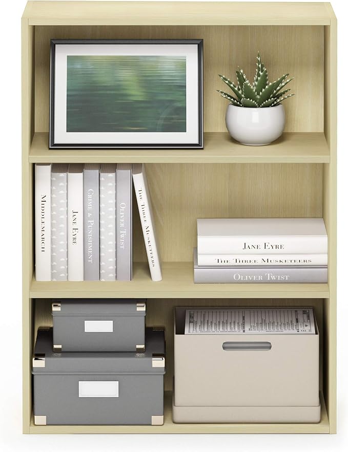 Furinno PASIR Book Shelf, 3-Tier Bookshelf, Storage Shelves Bookcase, 9.7 x - Image 7