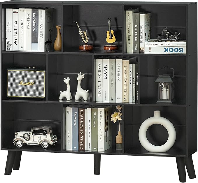 YAHARBO 10 Cube Bookshelf, 3 Tier Bookcase by YAHARBO