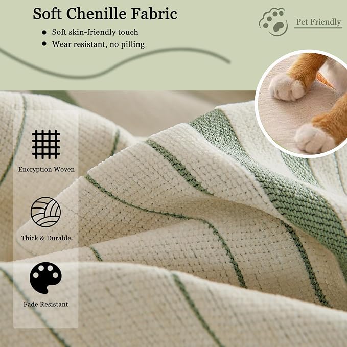 DREAMINGO Couch Cover Reversible Chenille Loveseat Sofa Covers - Image 3