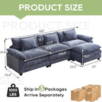 Oprisen 120" Modular Sectional Sofa, Comfy Cloud Couch Sectional Sofa - Image 2