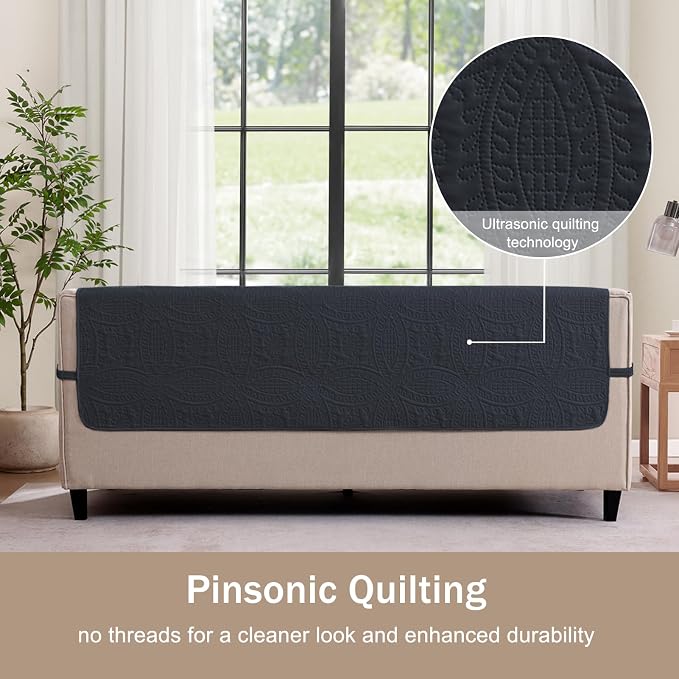 Water Repellent Loveseat Cover for 2 Cushion Couch, Machine Washable Love Seat - Image 9