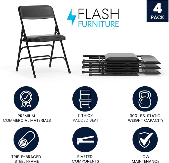 Flash Furniture Hercules Series Metal Folding Chairs - Image 3