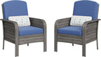 GarveeHome Outdoor Wicker Chairs Set of 2, All-Weather High Back Rattan Patio by GarveeHome