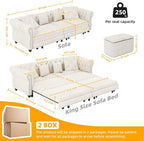 89" Velvet Pull Out Couch Bed - Image 2