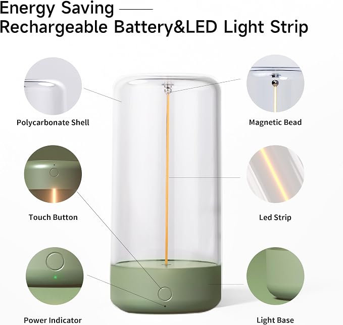 AUGE LIGHT Mini Minimalist Table Lamp Cordless Lamp Rechargeable Table Lamp - Image 3