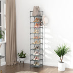 LANTEFUL Narrow Shoe Rack 10-Tier Tall Shoe Organizer Skinny Shoe Shelf Storage - Image 7