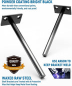 LEOPO Black 6-Pack 8 inch Floating Shelf Brackets, Hidden Shelf Bracket - Image 4