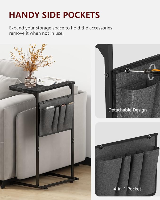 Vantic C Shaped End Table, Small Side Table - Image 6