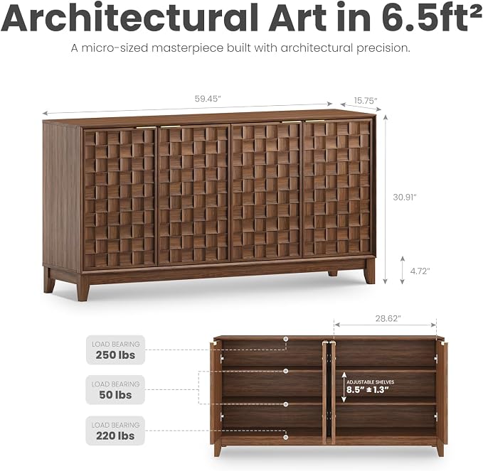 COLAMY 60" Sideboard Buffet Cabinet - Image 2