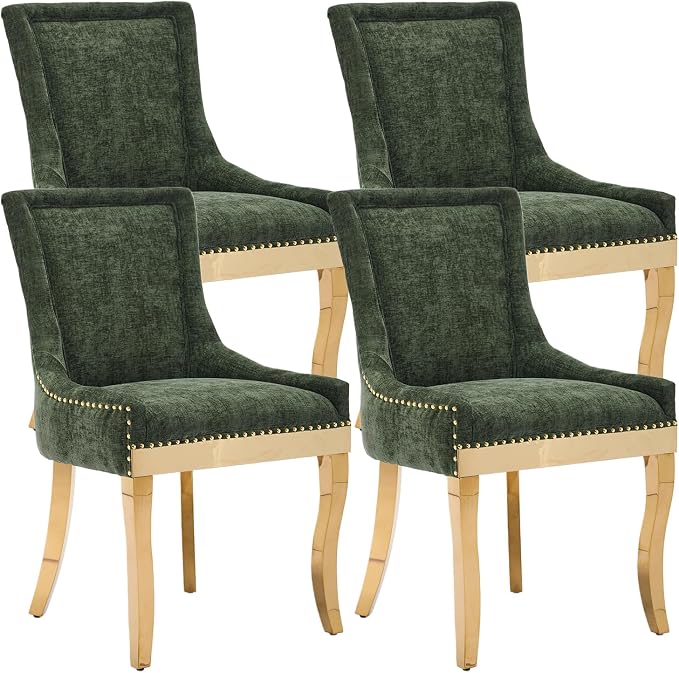 Upholstered Dining Chairs Set of 4, Modern Fabric Side Chairs by MZDOO