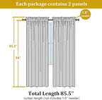 Sheer Curtains 84 inch Length, Ivory Sheer Cutains 2 Panels Set - Image 4