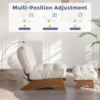 MAXYOYO Accent Chair with Ottoman Adjustable Backrest, Tufted Living Room Chair - Image 4