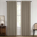 MIULEE 100% Blackout Linen Curtains 42 x 72 Inch Faux Linen 2 Panels | Thermal by MIULEE