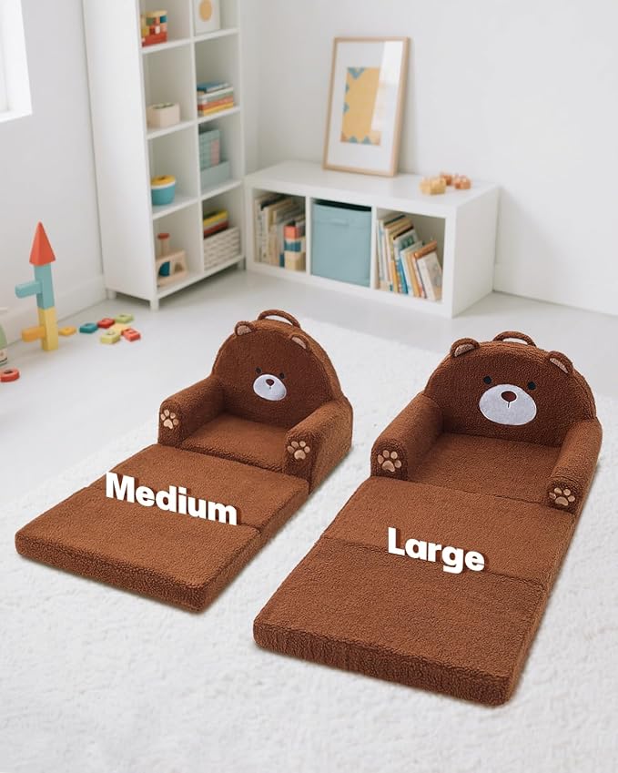 MOONBEEKI 2-in-1 Foldable Toddler Couch, Soft Sherpa Fabric - Image 2