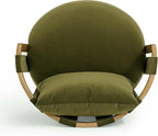 First of a Kind Swivel Chair in Green Plywood - Image 6