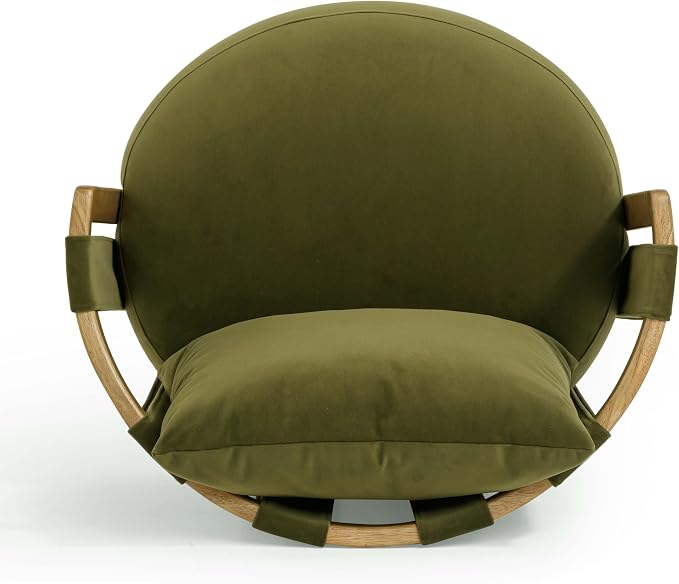 First of a Kind Swivel Chair in Green Plywood - Image 6