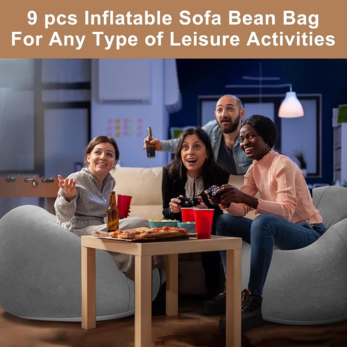 Realspring 6 9 12 Pcs Inflatable Bean Bag Chairs - Image 5