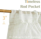 jinchan Ruffled Valance Curtain Slubbed Crossed Hatch Kitchen Valance - Image 6