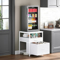 Herture Mini Fridge Stand with 3 Storage, Mini Fridge Cabinet, Beverage Fridge by Herture