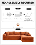 108" Cloud Sectional Couch, Modern Modular Sectional Sofa - Image 5