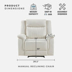 Lexicon Manual Recliner Chair, Polished Microfiber Reclining Sofa Chair - Image 5