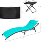 Devoko Patio Chaise Lounge Sets Outdoor Rattan Adjustable Back 3 Pieces - Image 8