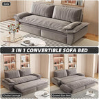 KEIKI 73.2" Queen Sleeper Couch, 3-in-1 Convertible Pull Out Sofa Bed - Image 3