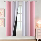 Pink and Greyish White Ombre Blackout Curtains by ESTELARTEXTILER