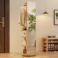 WoodsWhisper Full Length Mirror Coat Rack Solid Wood Floor Mirror 66"x12" Full by Unknown