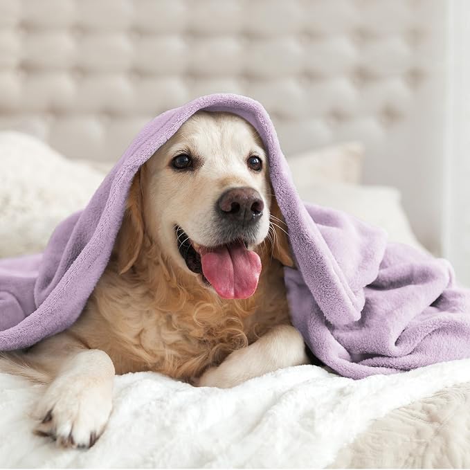 BEDELITE Fleece Blanket Soft Plush King Size Bed Blanket Lilac 108"x90" | Ultra - Image 9